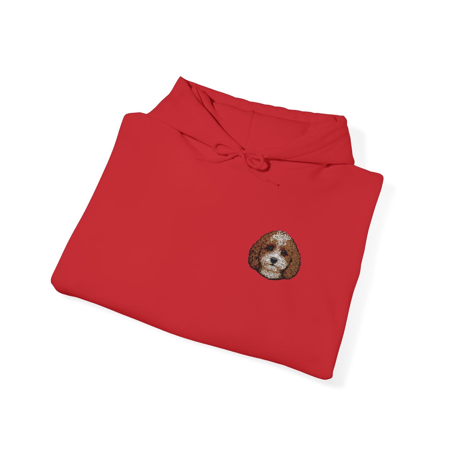 Cavapoo embroidered design on hooded sweatshirt