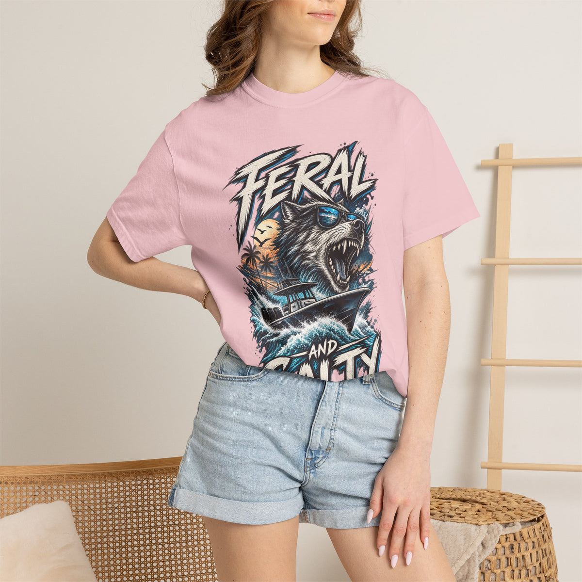 T-Shirt — "Feral and Salty" Aggressive Sea Bear Graphic Tee
