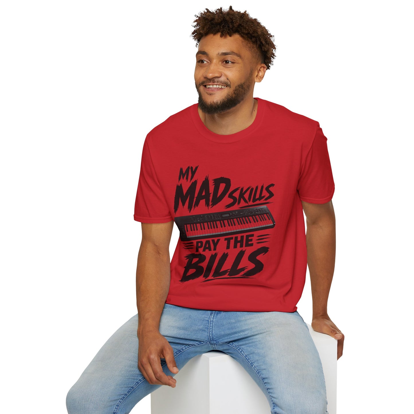 My Mad Skills Pay The Bills T-Shirt | Keyboard Piano Musician Tee