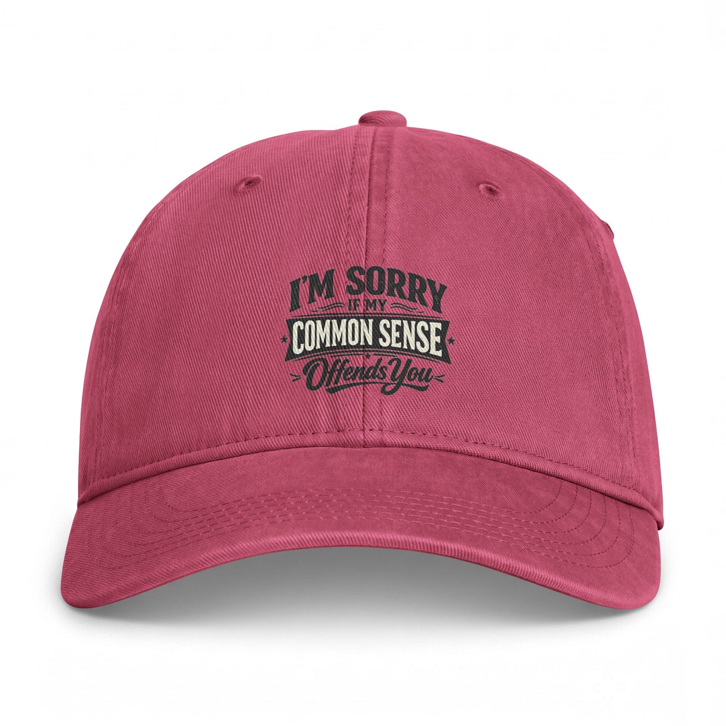 Coastal Washed Cap — "I’m Sorry if My Common Sense Offends" Baseball Hat