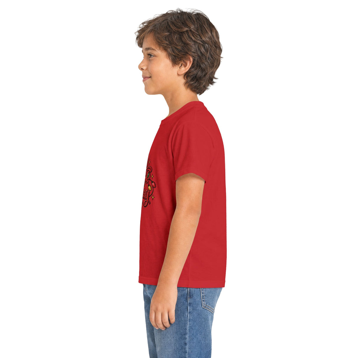 Kids T-Shirt — "Merry & Slightly Matching" Christmas Holiday Tee friends or family matching pajama shirt