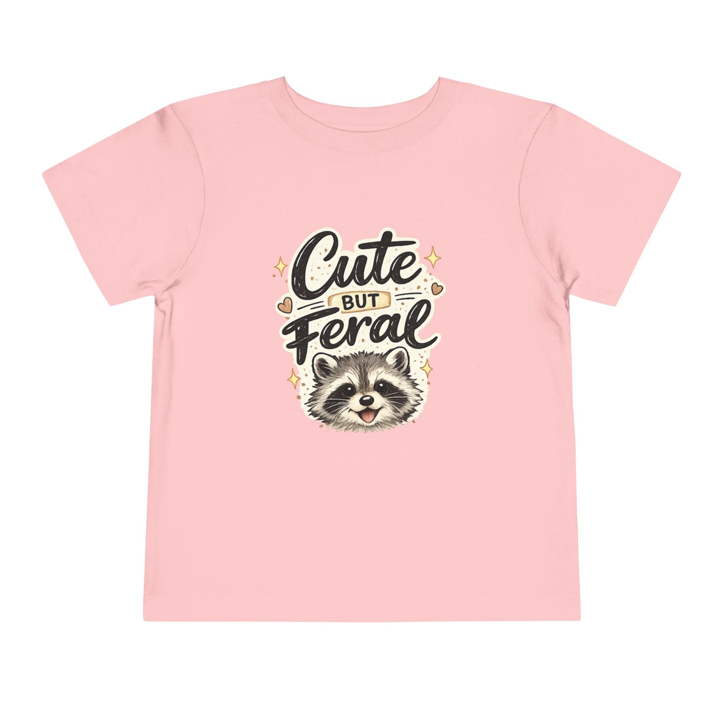 Cute But Feral Raccoon Toddler Tee | Kids Animal Graphic Shirt