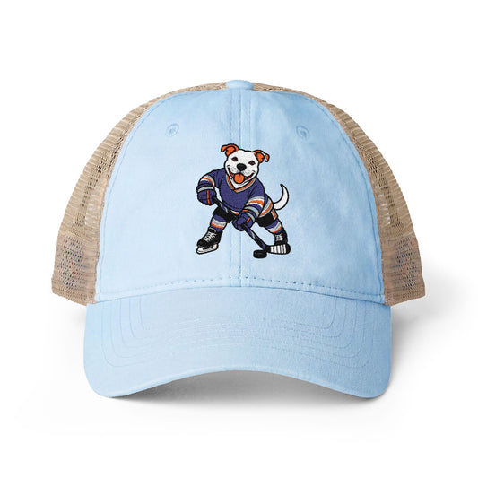 Scott American Bulldog Pitbull Hockey Player Women's Washed Mesh-Back Cap