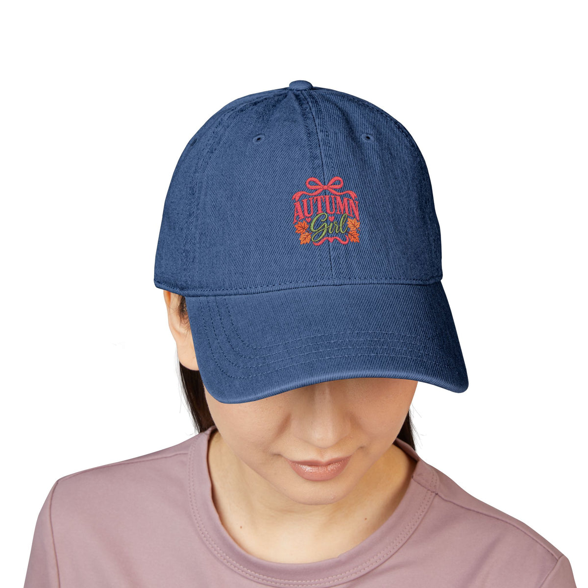 Autumn Girl Fall Denim Hat (Embroidery)