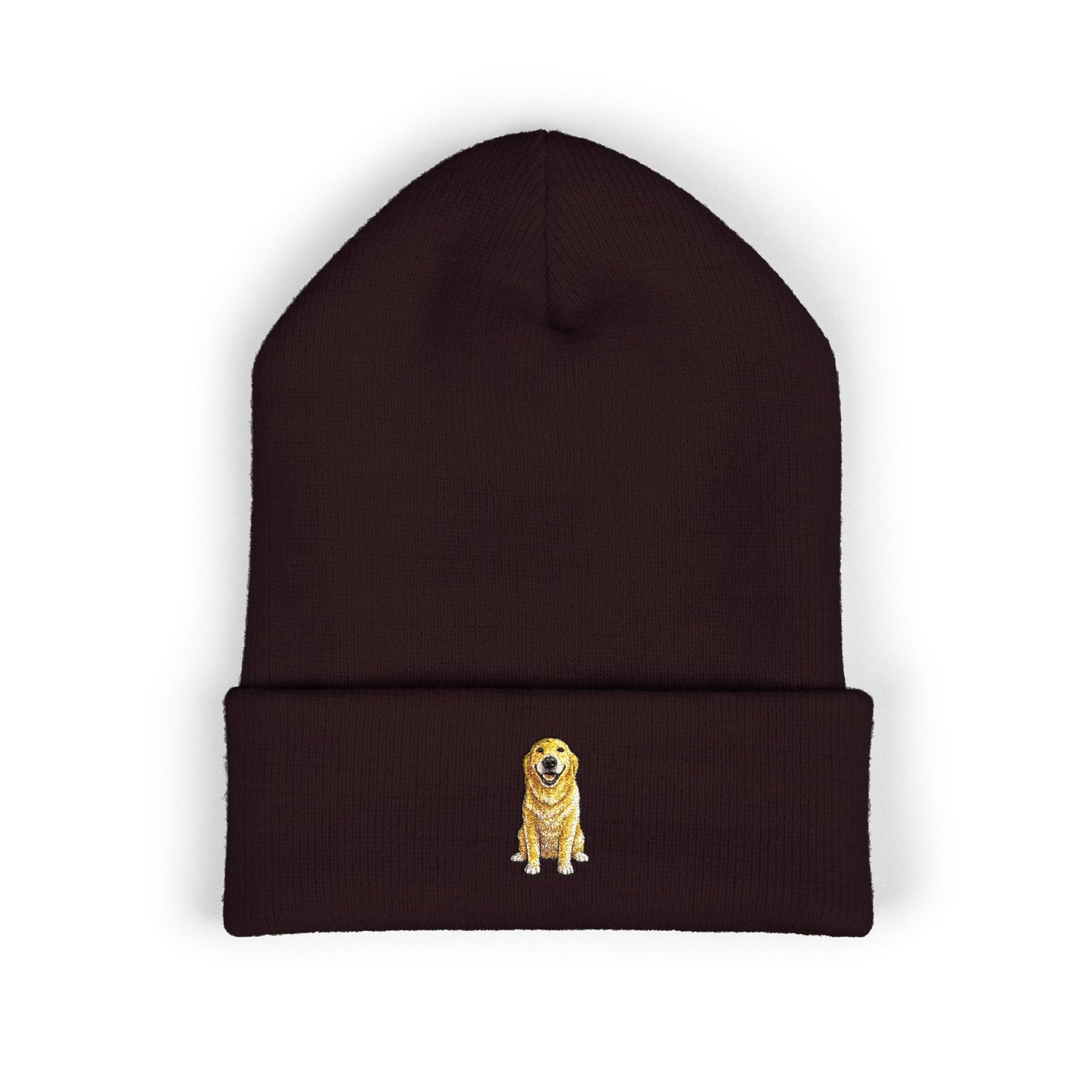 Yellow Labrador  Embroidery Beanie | Cuffed Knit Hat
