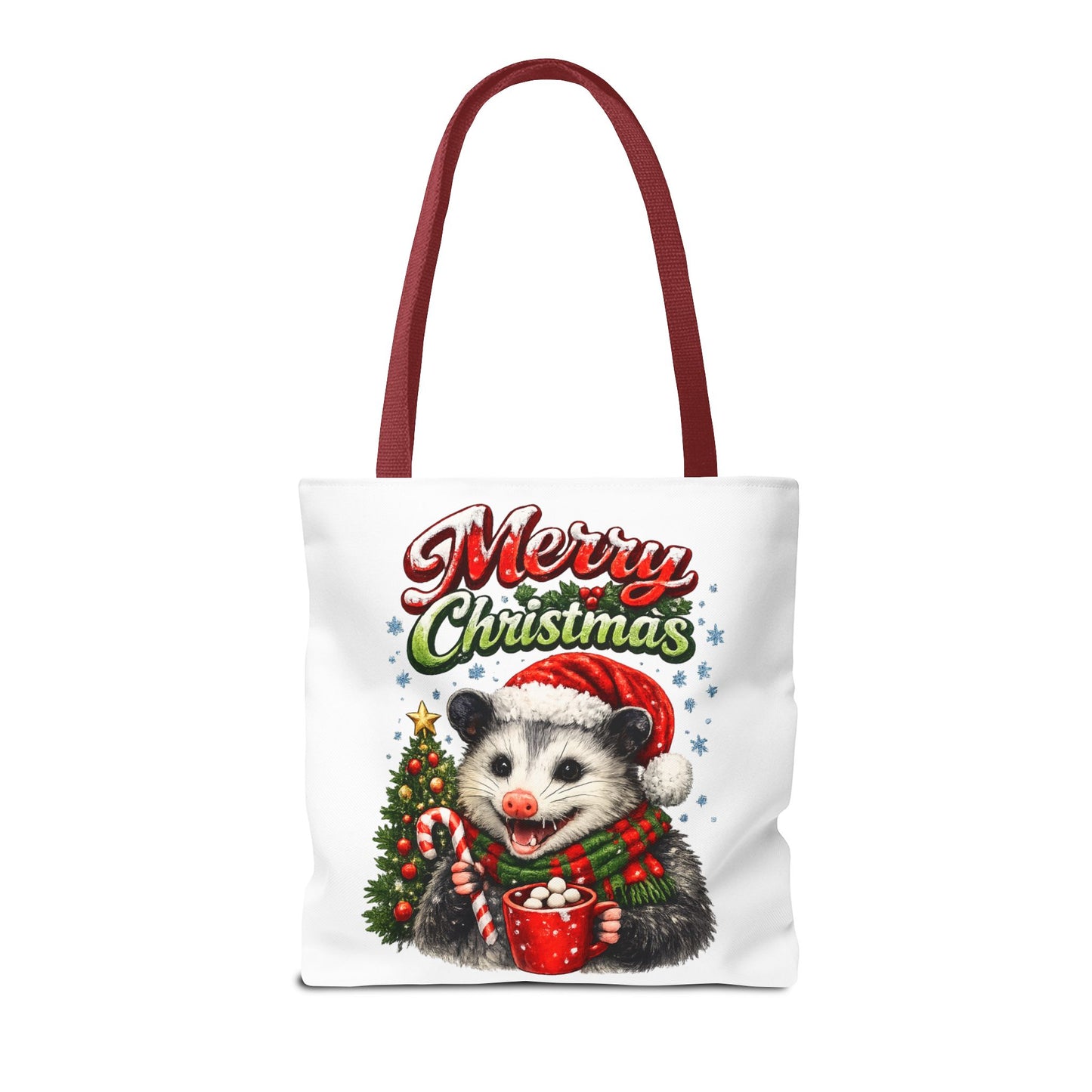 Christmas Opossum Tote Bag — Cute Holiday Animal Holiday Shopping Bag