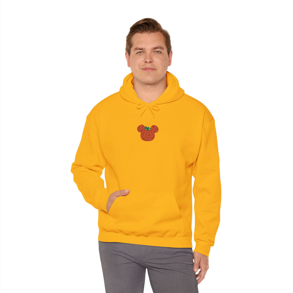 Fall Pumpkin Embroidered Ears silhouette Hoodie | Halloween pumpkin ears sweatshirt