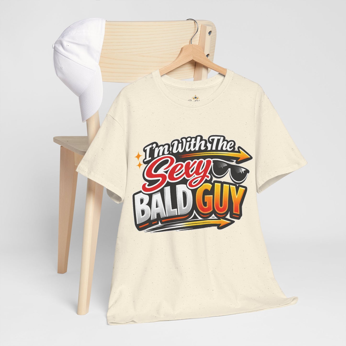 I'm With The Sexy Bald Guy T-Shirt | Funny Couple Tee, Sunglasses Graphic
