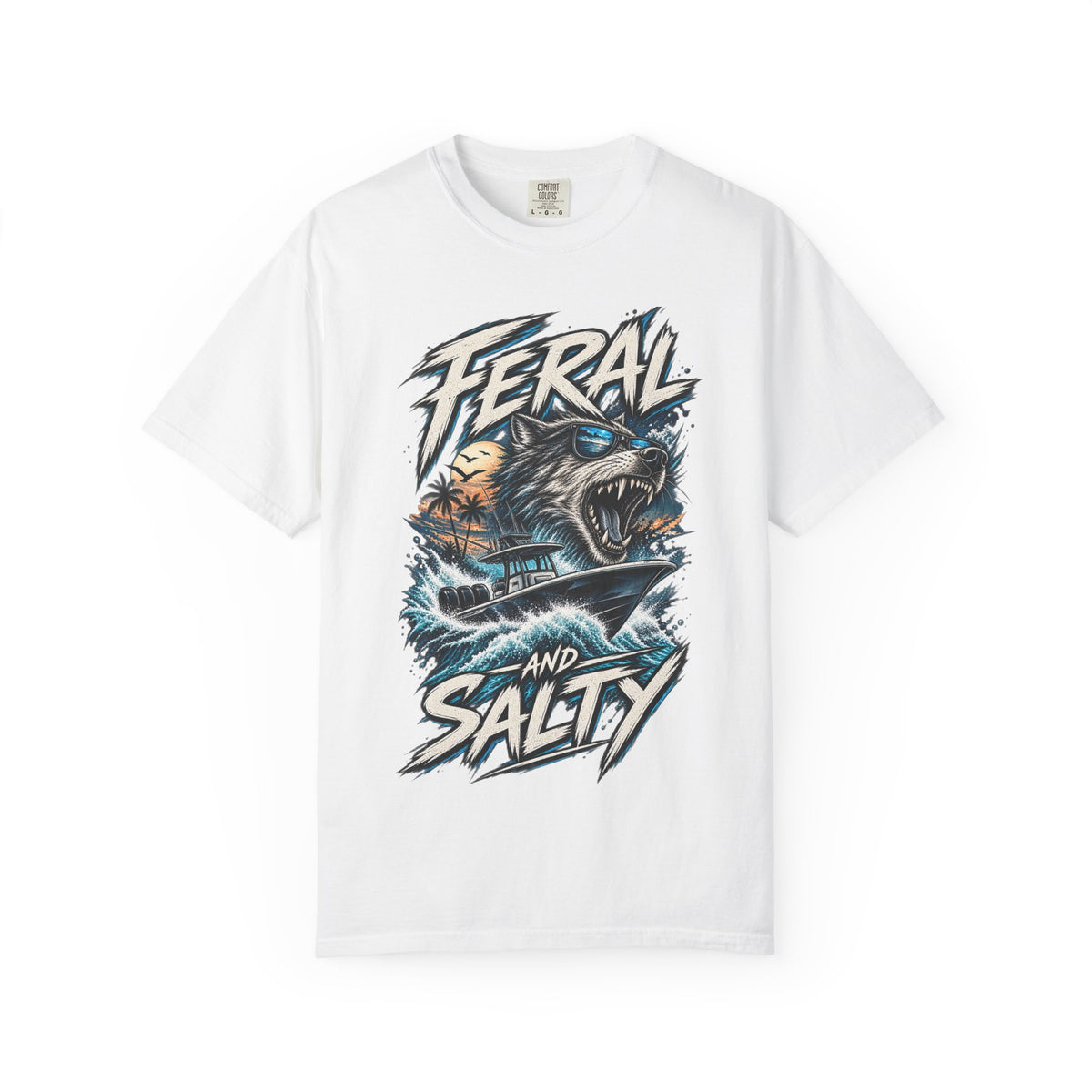 T-Shirt — "Feral and Salty" Aggressive Sea Bear Graphic Tee