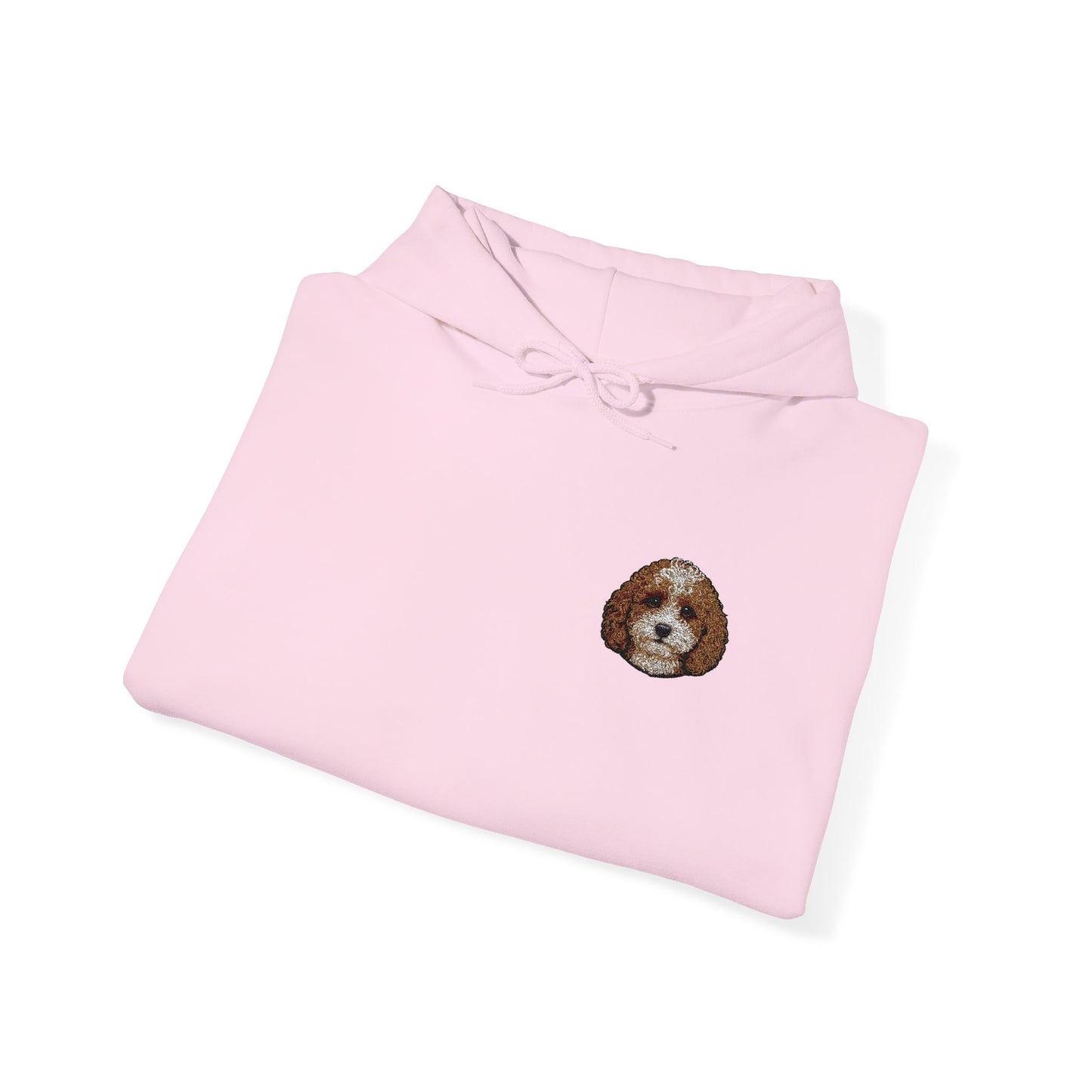 Cavapoo embroidered design on hooded sweatshirt
