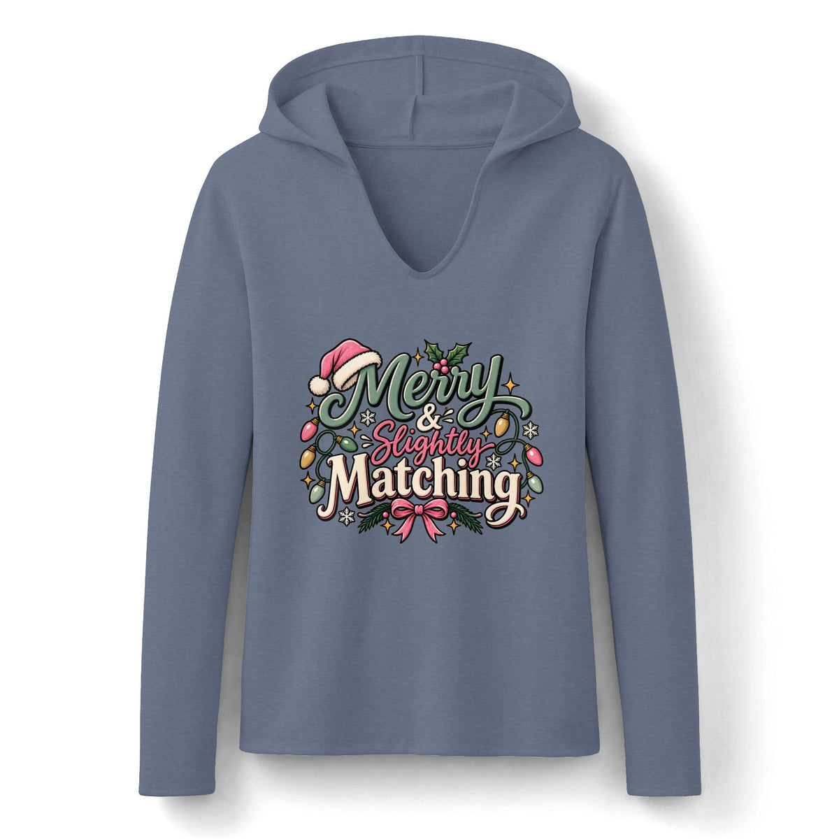 Merry & Slightly Matching Women's Hoodie | Christmas holiday festive sweatshirt