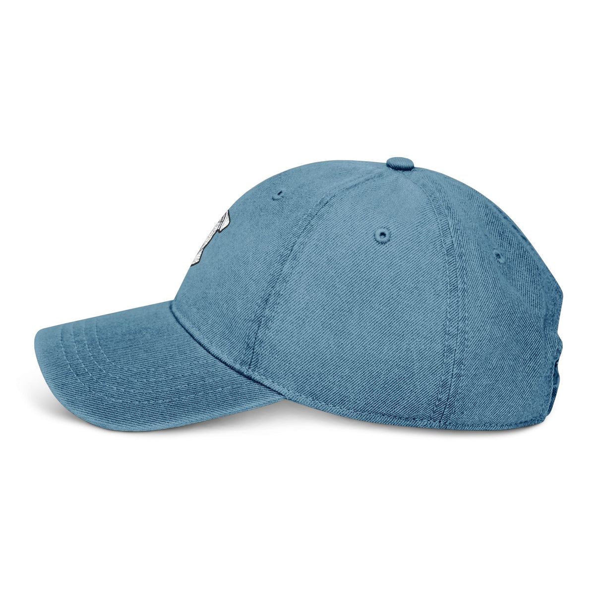 English Bulldog Embroidered Denim Hat | Dad Cap, Adjustable Strap