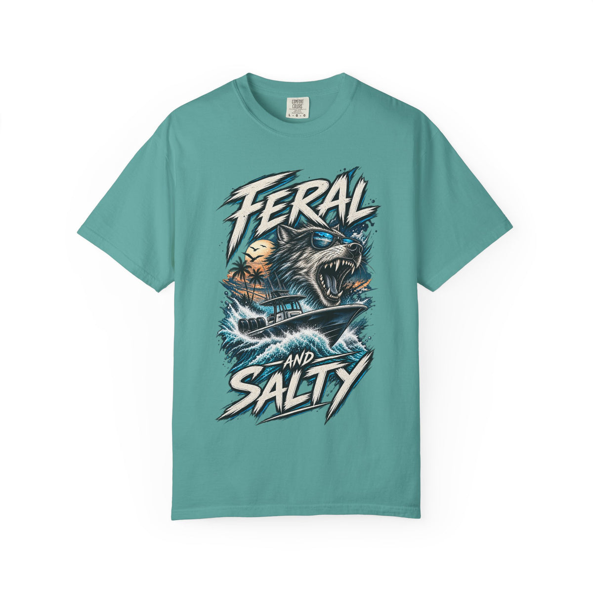 T-Shirt — "Feral and Salty" Aggressive Sea Bear Graphic Tee
