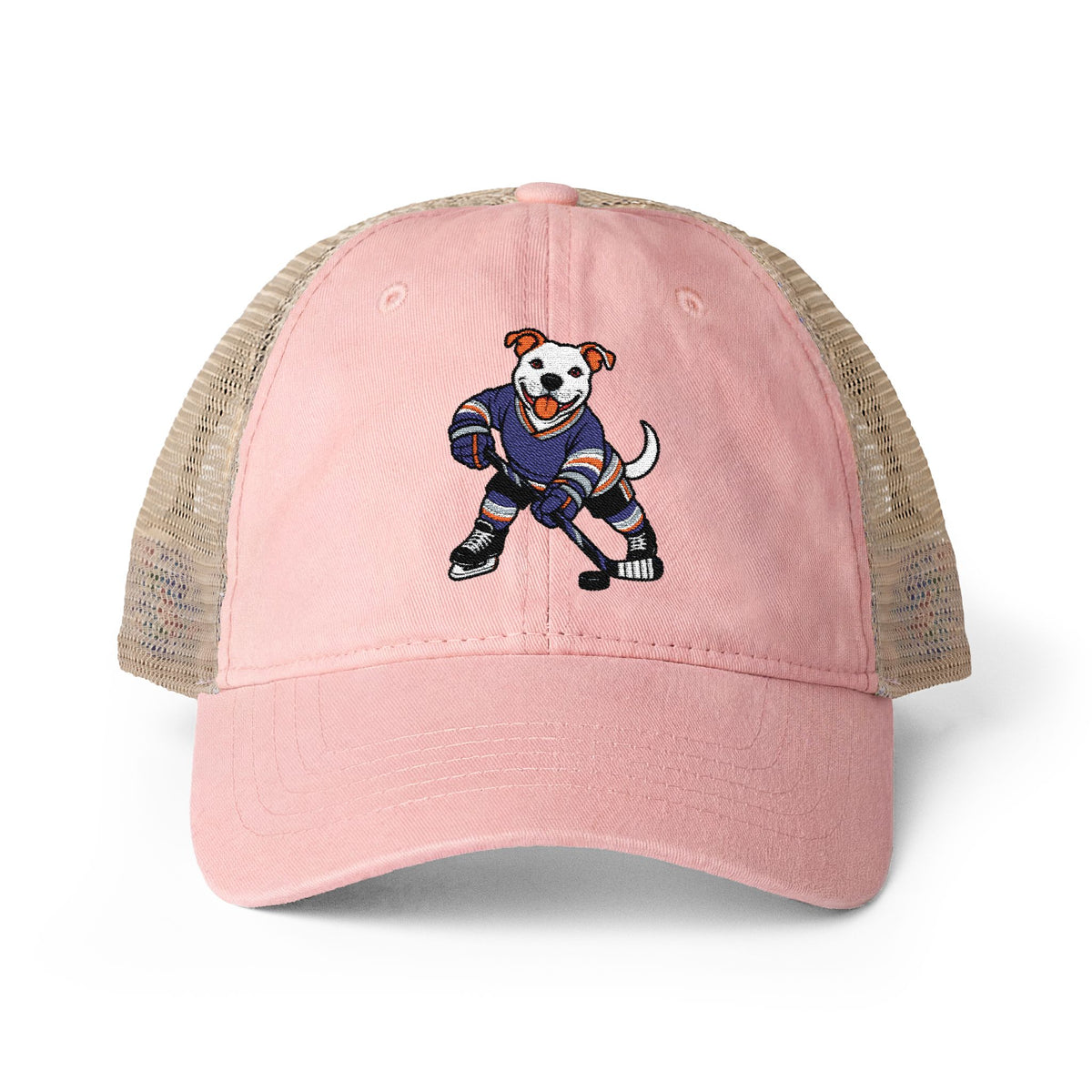 Scott American Bulldog Pitbull Hockey Player Women's Washed Mesh-Back Cap