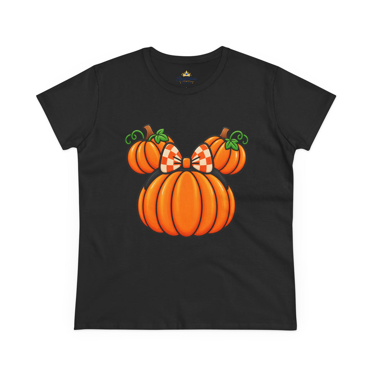 Fall Pumpkin Ears Tee | Pumpkin Adult Bow T-Shirt, Fall Halloween Top