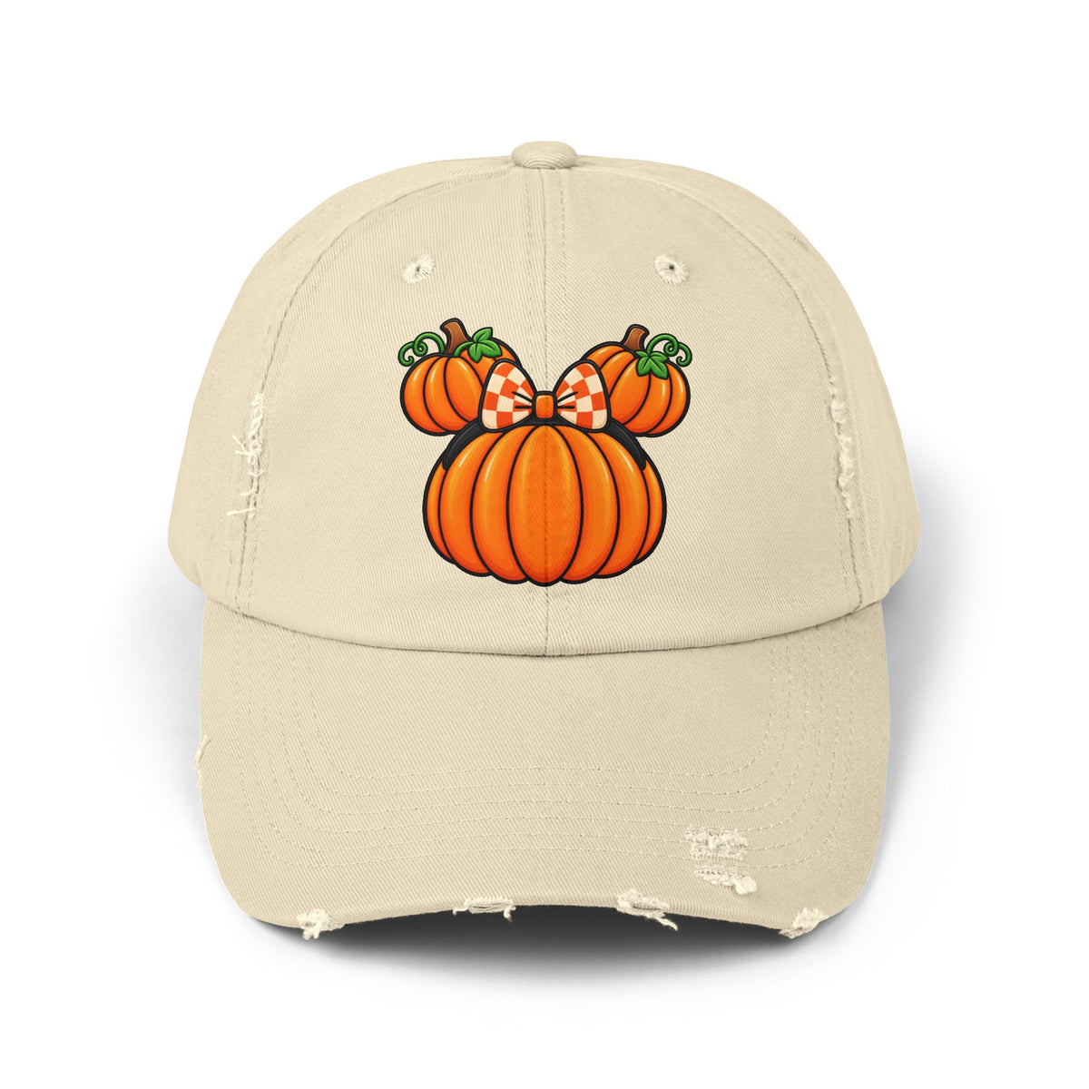 Fall Pumpkin  Ears Cap | Distressed Baseball Hat, Halloween Fall