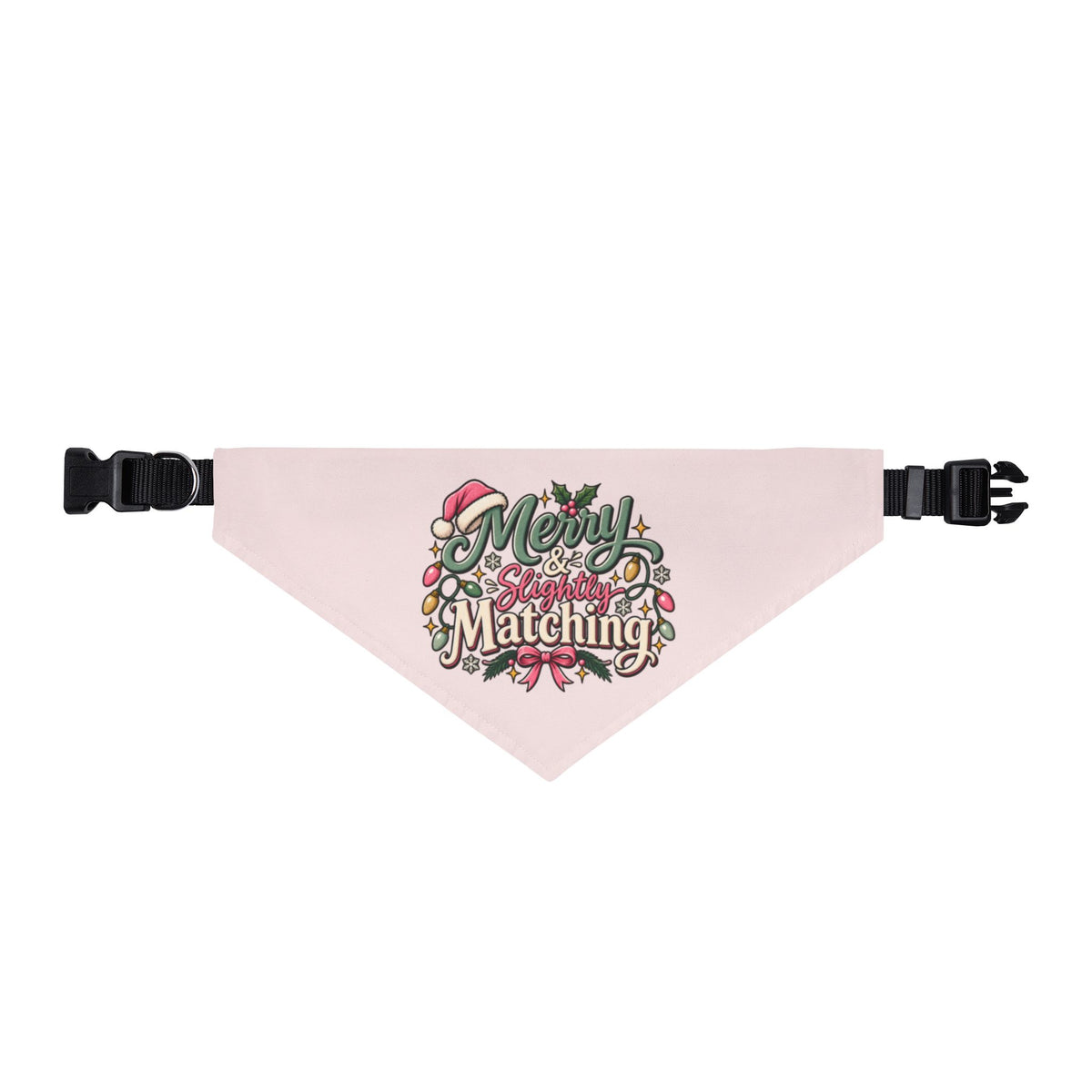 Pet Bandana — 'Merry & Slightly Matching' family Holiday theme Clip-On Dog Bandana, Festive Christmas Pet Accessory dog or cat