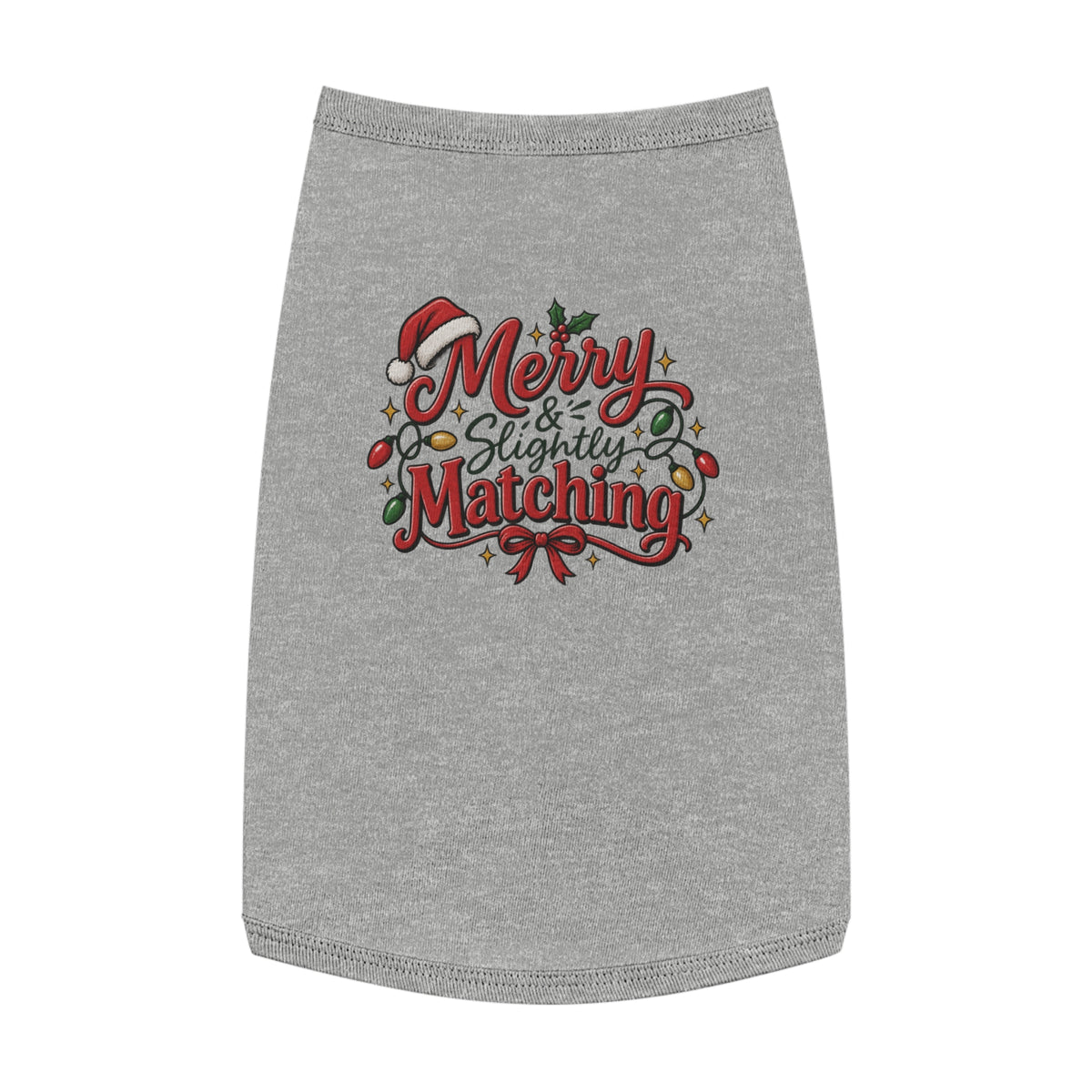 Pet Tshirt — "Merry Slightly Matching" Christmas Dog Shirt family pajama set