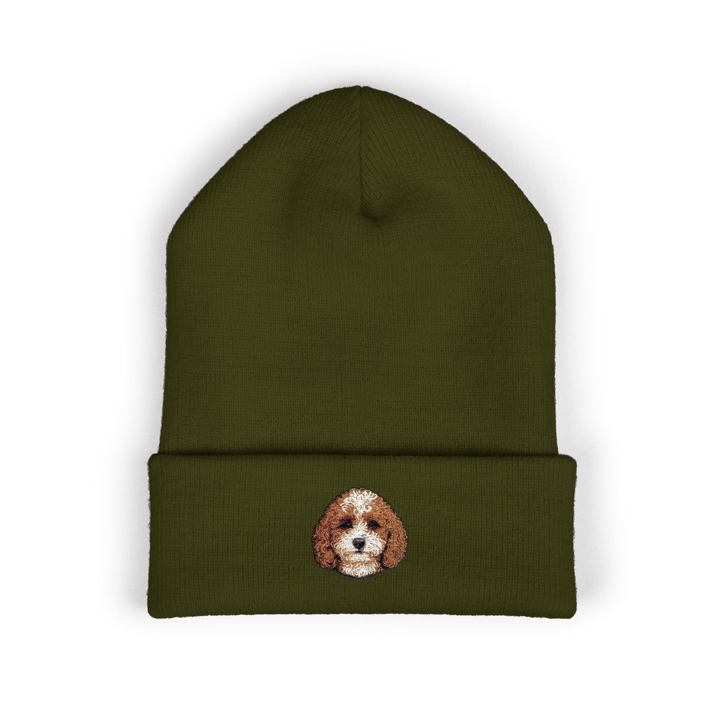 Cavapoo Dog Embroidered Beanie | Cuffed Knit Hat