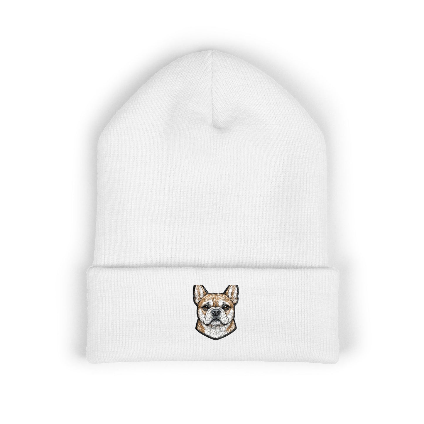 French Bulldog Embroidered Beanie | Cuffed Knit Hat