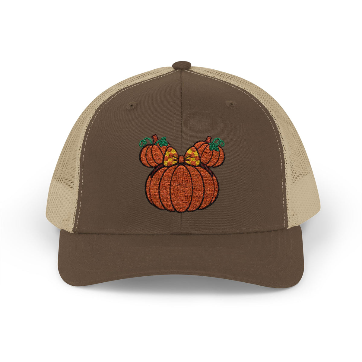 Fall Pumpkin Trio Snapback Cap | Autumn Harvest Embroidered Trucker Hat