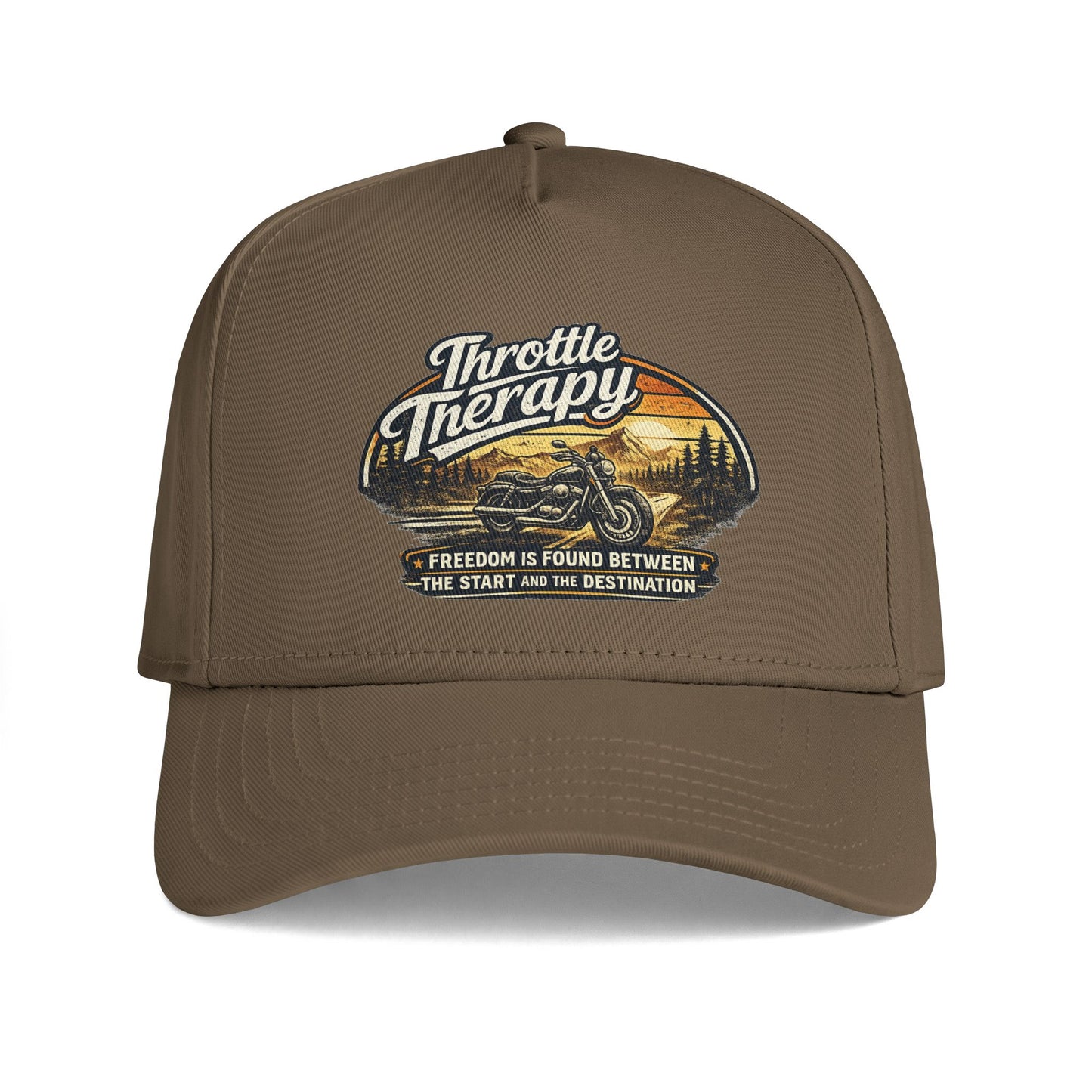 Throttle Therapy motorcycle cap | Freedom is found between the start and the destination