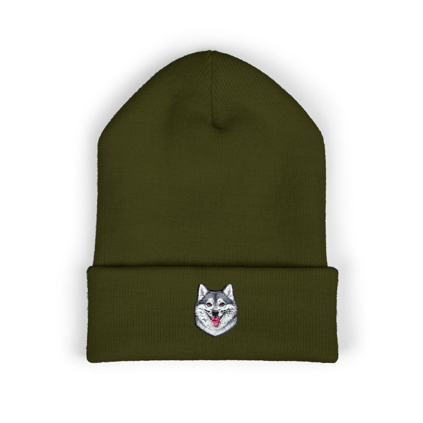 Alaskan Klee Kai Embroidered Beanie | Cuffed Knit Hat