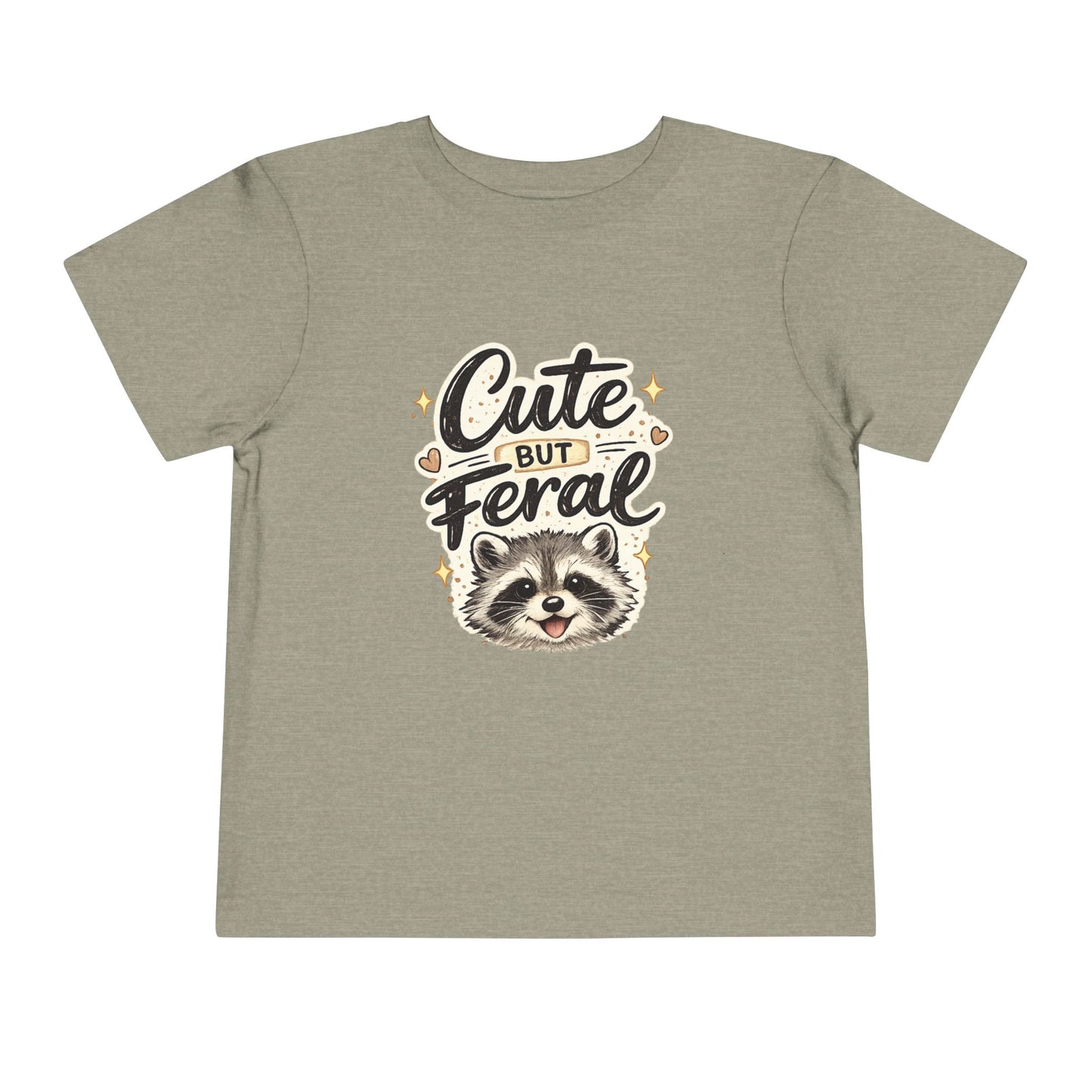 Cute But Feral Raccoon Toddler Tee | Kids Animal Graphic Shirt