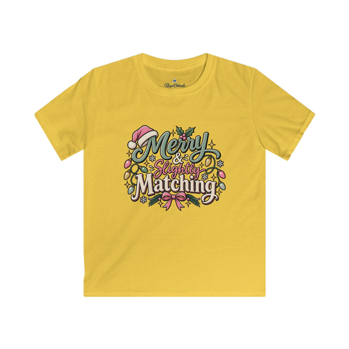 Kids Tee — "Merry & Slightly Matching" Cute Holiday Family Shirt