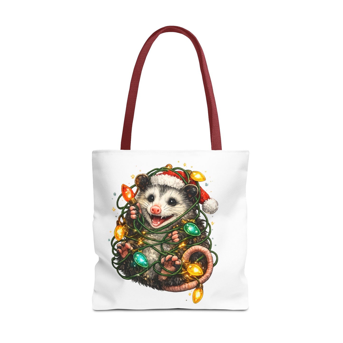 Christmas Opossum Tote Bag — Cute Holiday Animal Holiday Shopping Bag