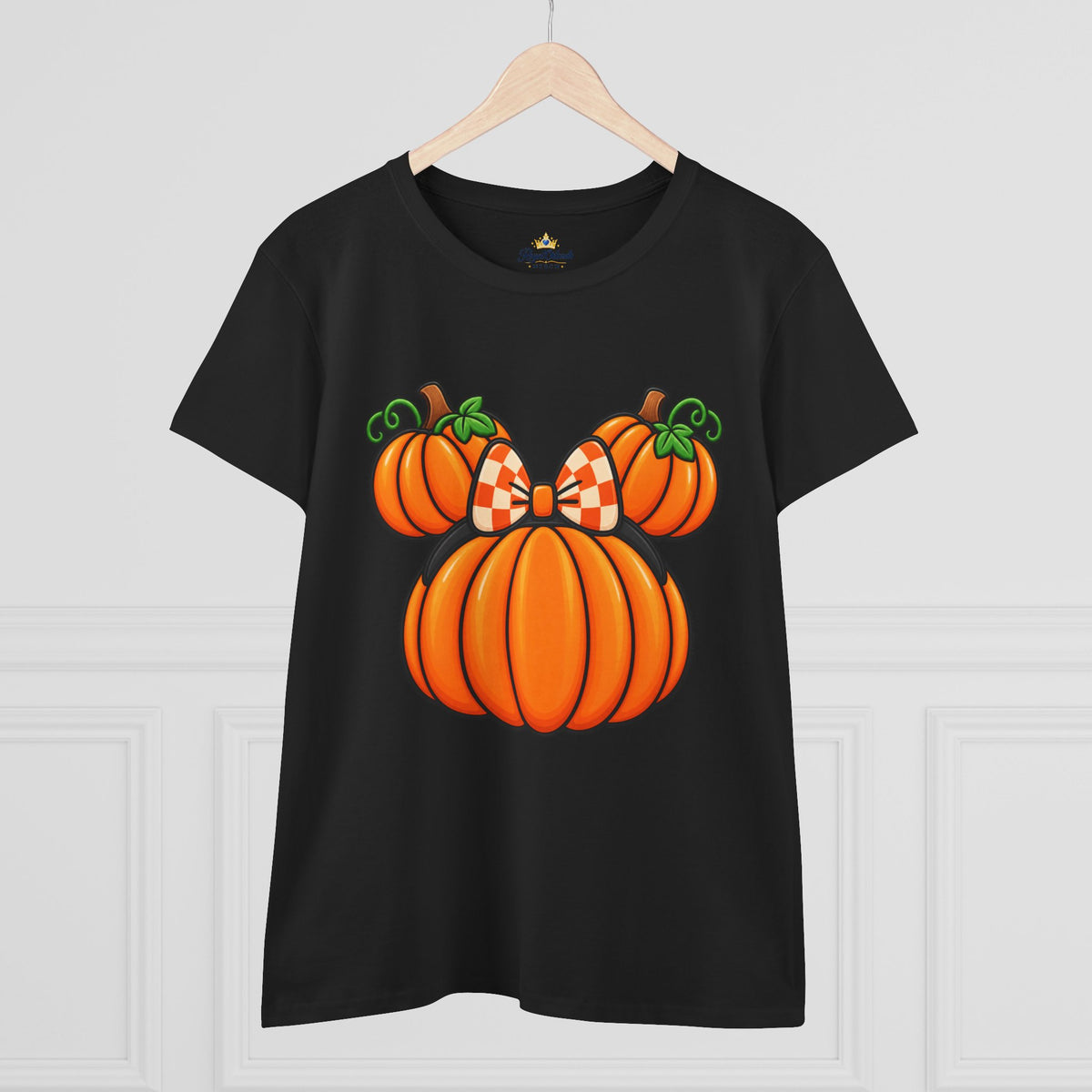 Fall Pumpkin Ears Tee | Pumpkin Adult Bow T-Shirt, Fall Halloween Top