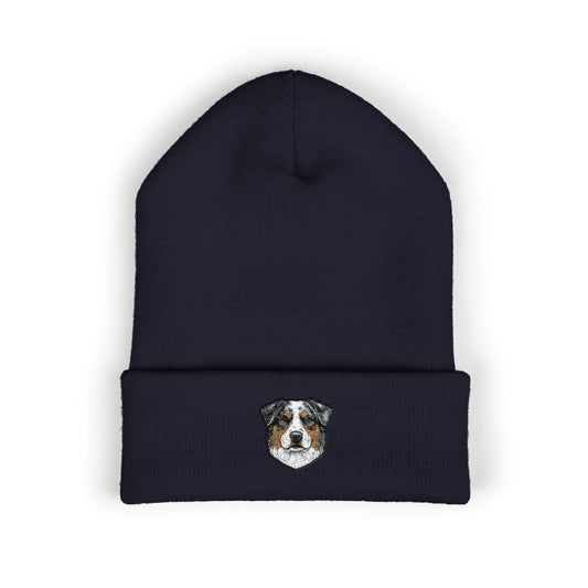 Australian Sheperd Embroidered Beanie | Cuffed Knit Hat