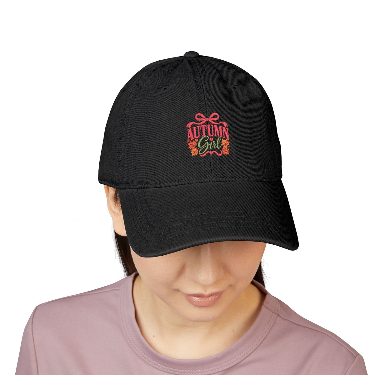 Autumn Girl Fall Denim Hat (Embroidery)