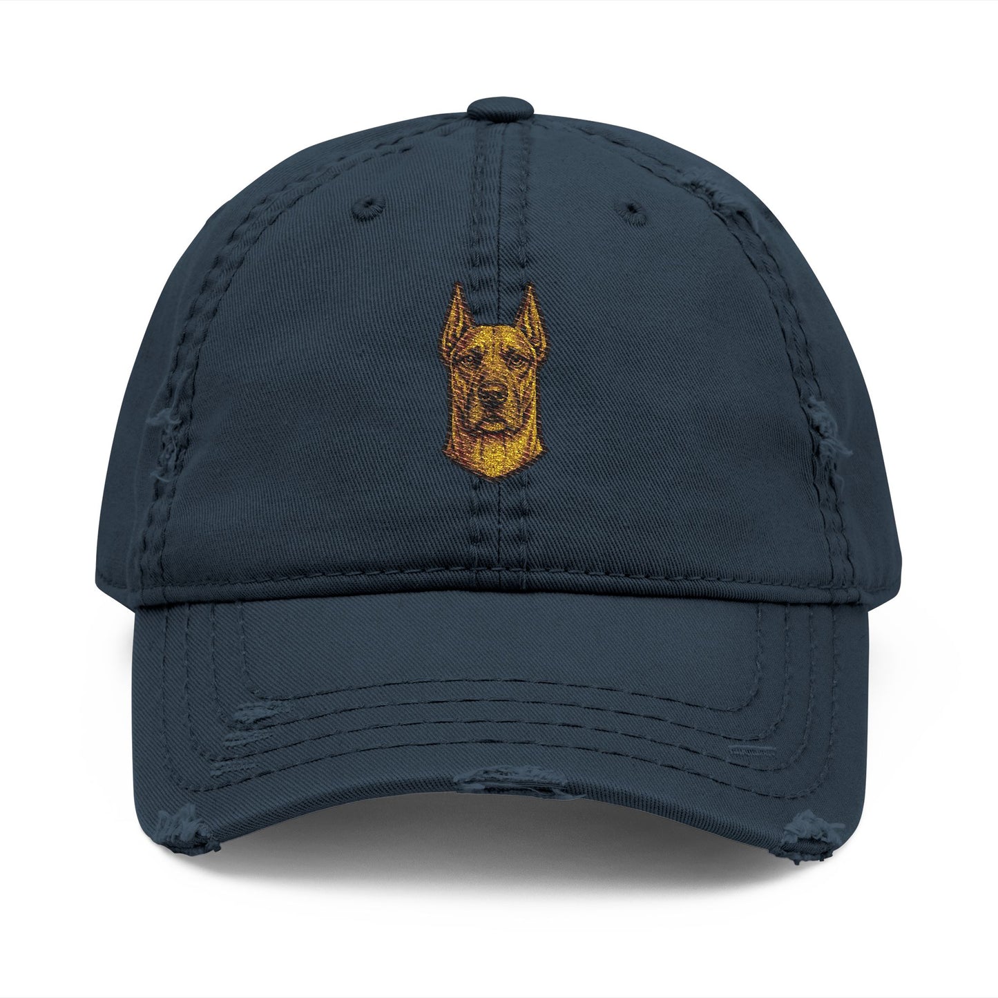 Great Dane Head Embroidered Hat | Distressed Baseball Cap