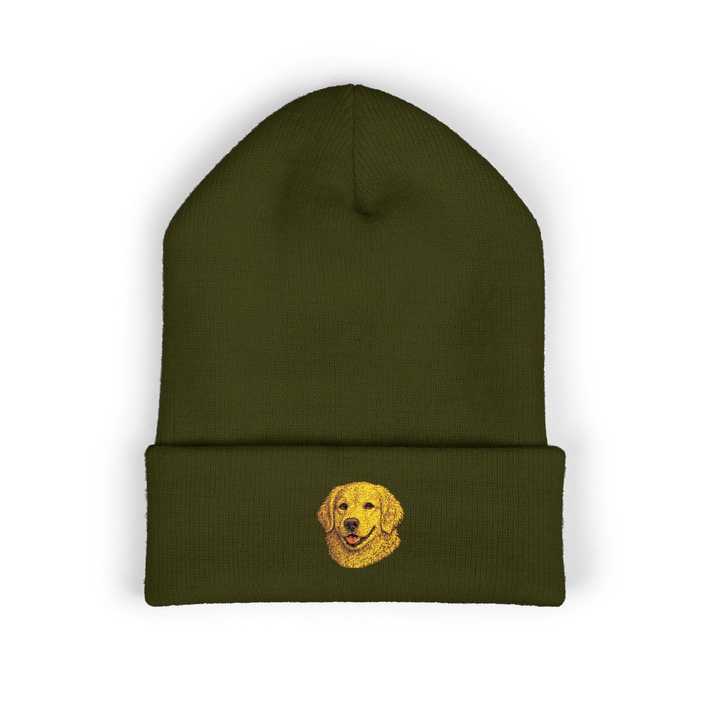 Golden Retriever Embroidered Beanie | Cuffed Knit Hat