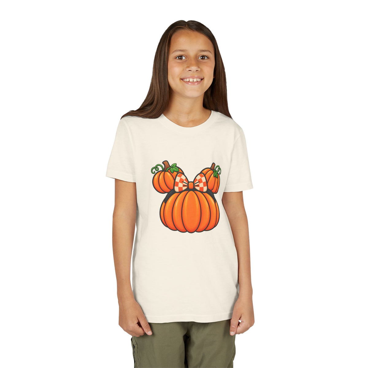 Fall Pumpkin Ears Youth Tee | Halloween Fall Pumpkin Tee