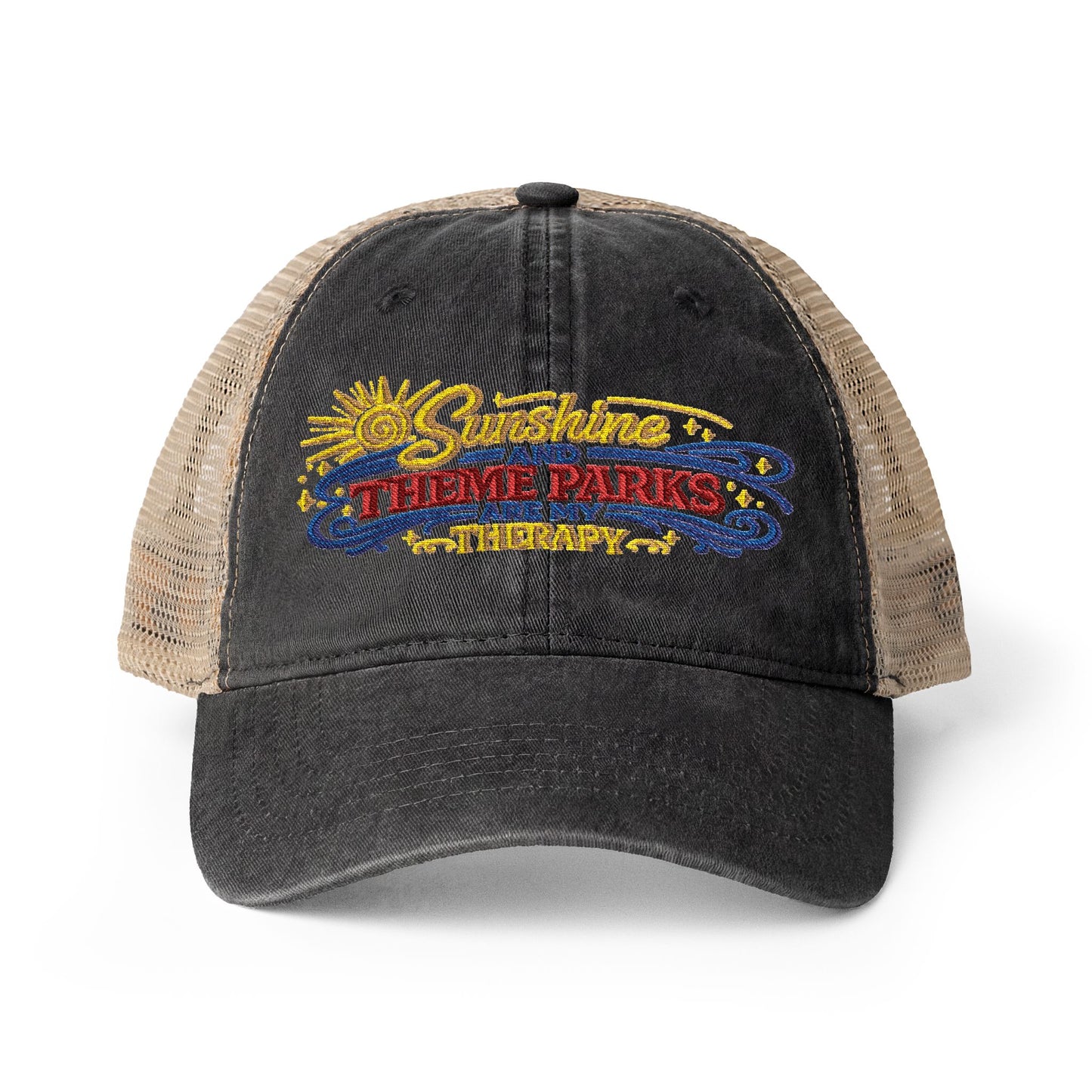 Women's Washed Mesh-Back Cap Sunshine and theme parks are my therapy vacation hat