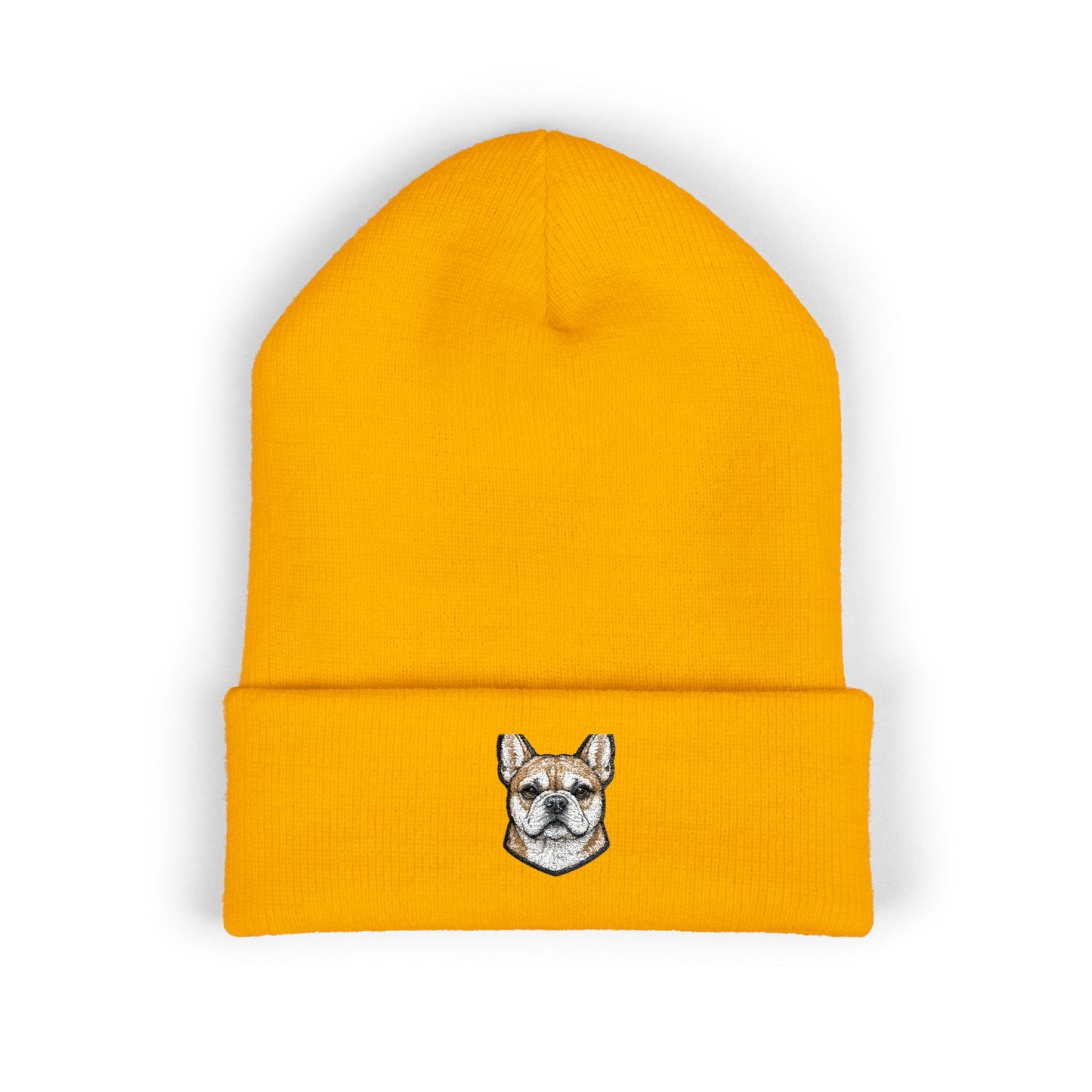 French Bulldog Embroidered Beanie | Cuffed Knit Hat