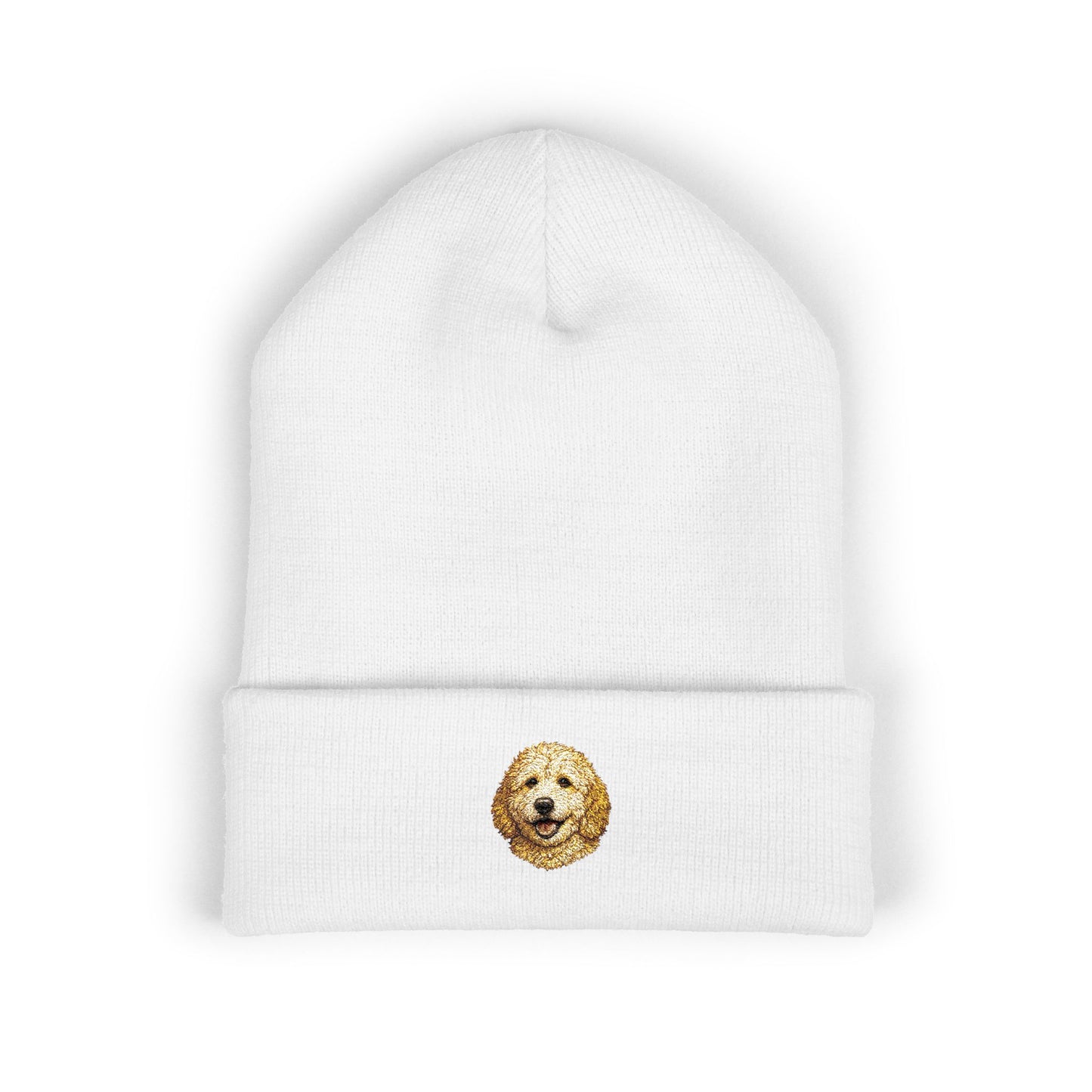 Golden Doodle Embroidered Beanie | Cuffed Knit Hat