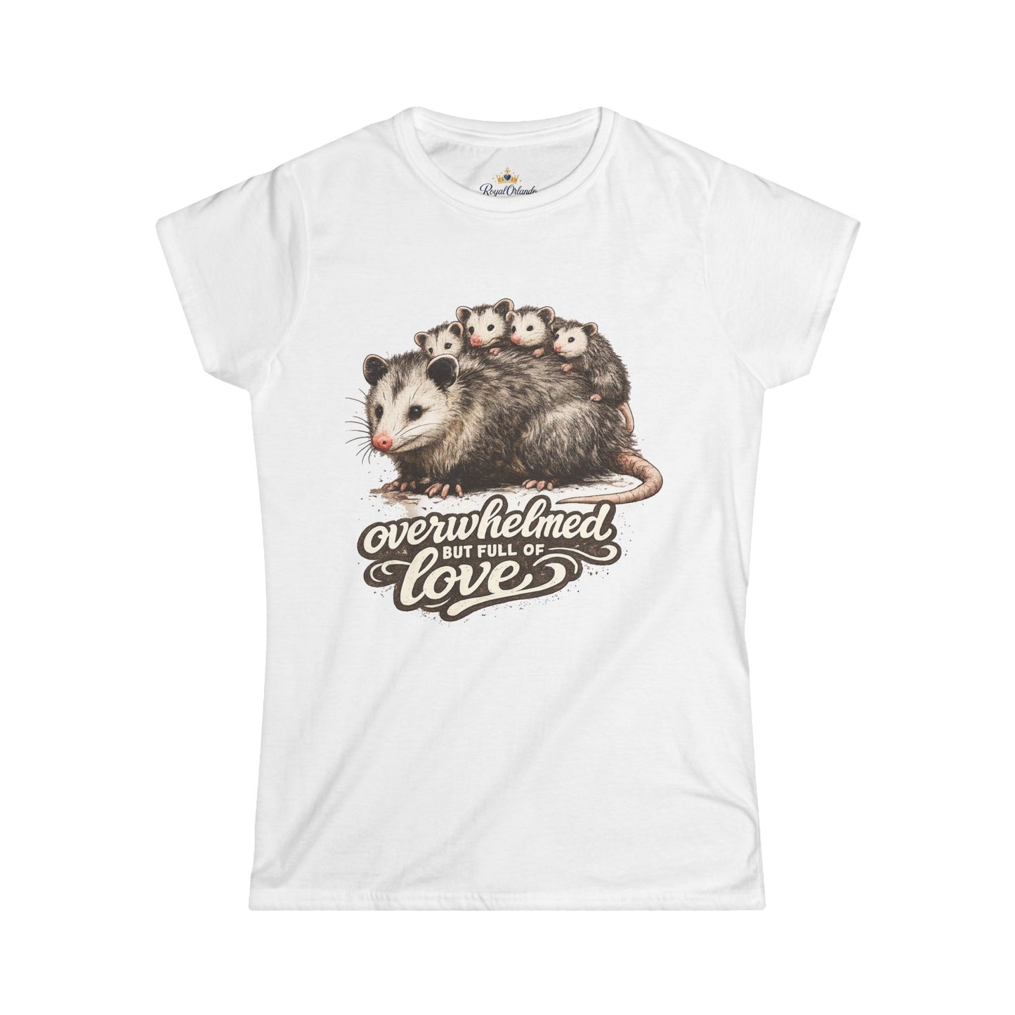 Possum Family Illustration Tee | "Overwhelmed But Full of Love" design Mother's day gift