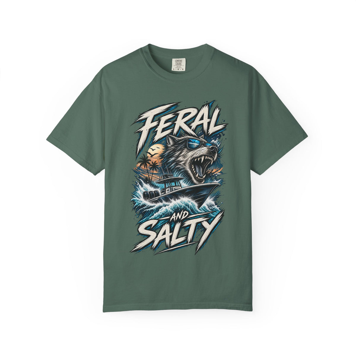T-Shirt — "Feral and Salty" Aggressive Sea Bear Graphic Tee