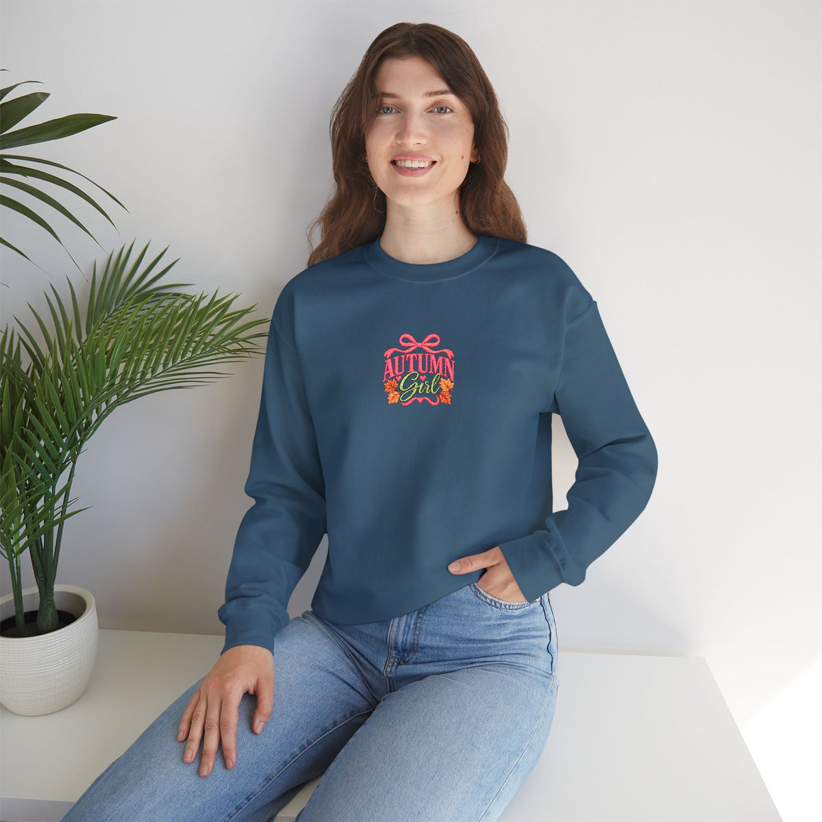 Autumn Girl 2026 Fall embroidered Unisex Heavy Blend™ Crewneck Sweatshirt