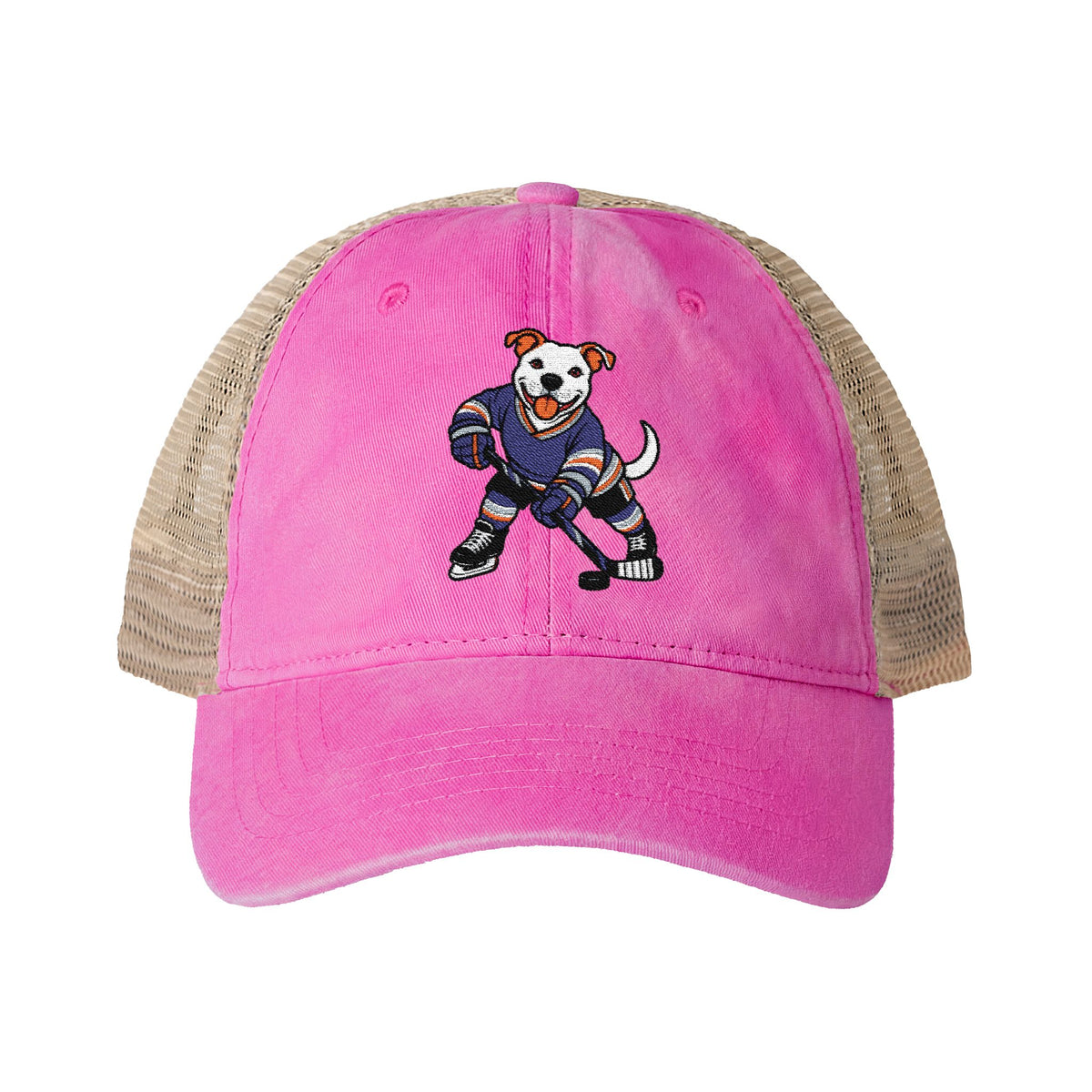 Scott American Bulldog Pitbull Hockey Player Women's Washed Mesh-Back Cap