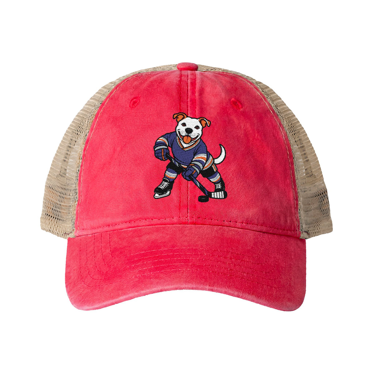 Scott American Bulldog Pitbull Hockey Player Women's Washed Mesh-Back Cap