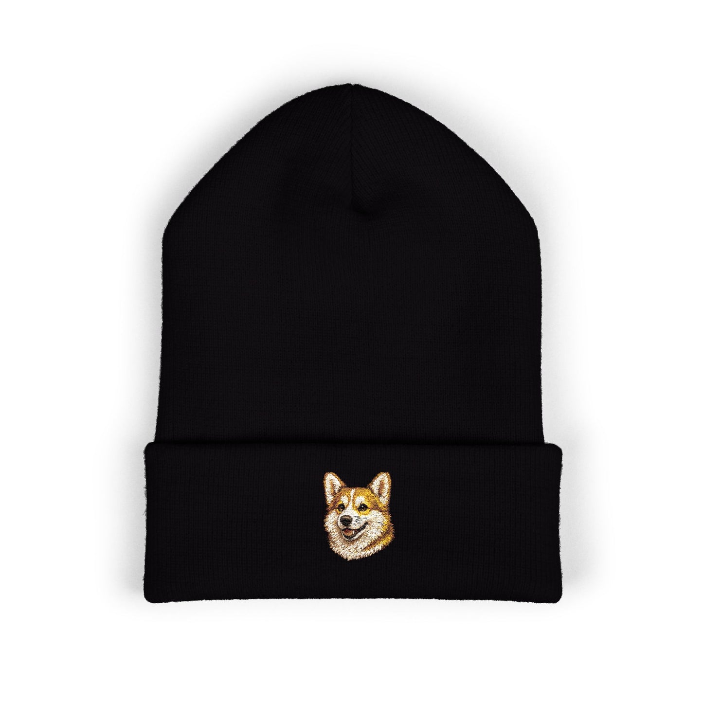 Corgi Embroidered Beanie | Cuffed Knit Hat