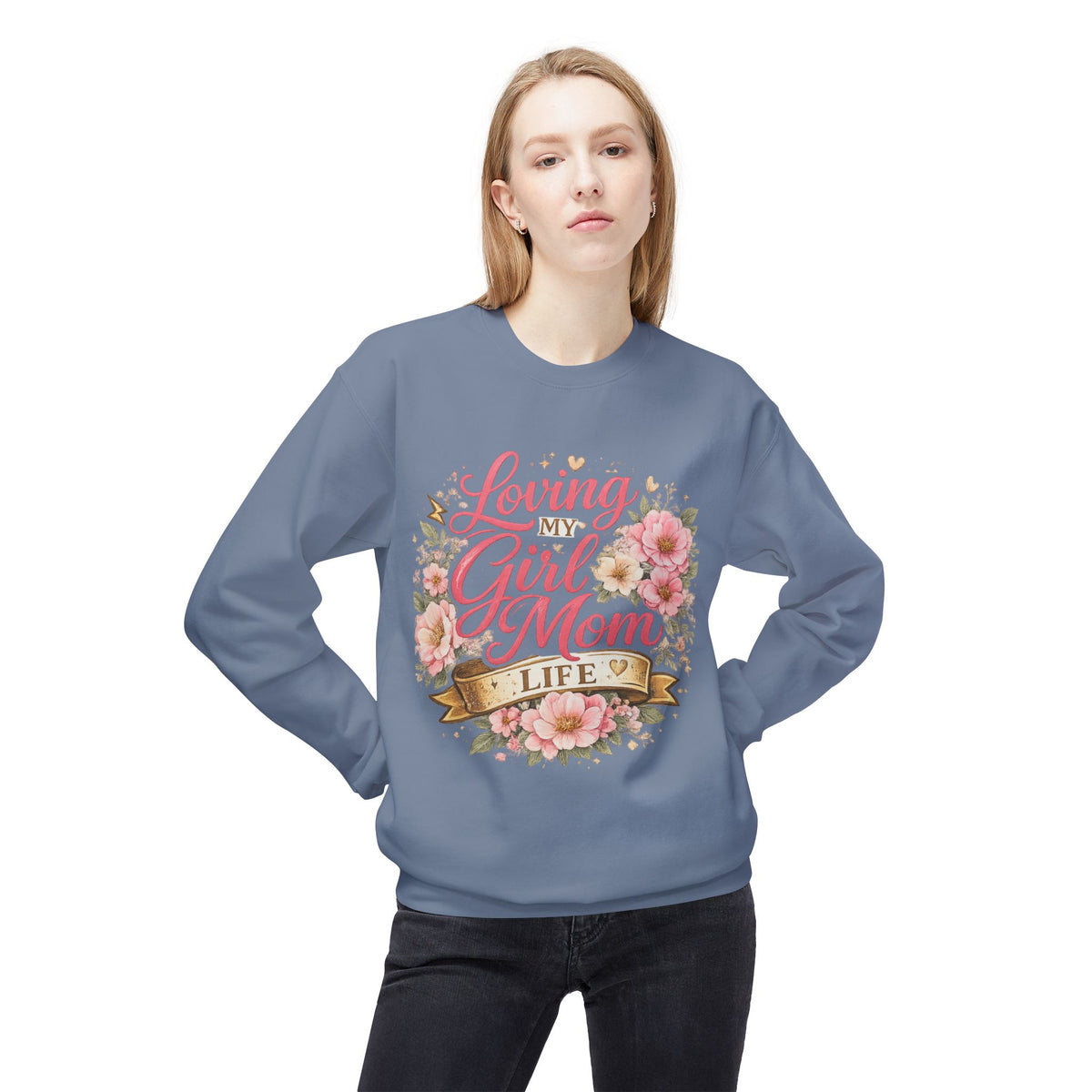 Loving My Girl Mom Life Sweatshirt | Floral Typography Mom Shirt Mother's Day