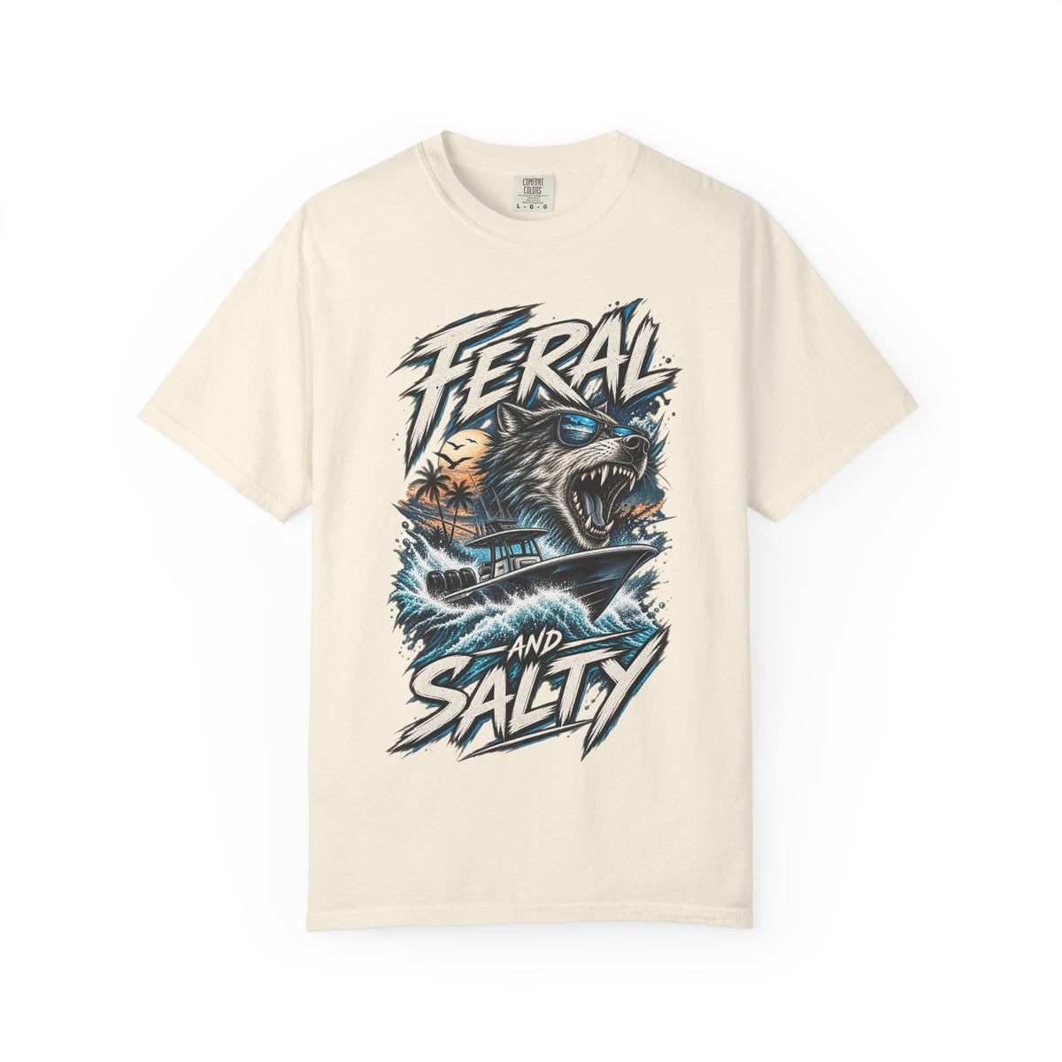 T-Shirt — "Feral and Salty" Aggressive Sea Bear Graphic Tee
