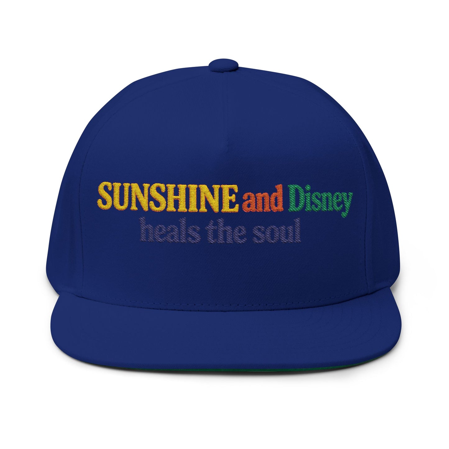Sunshine and Disney heals the soul Flat Bill Cap | Embroidered Patch
