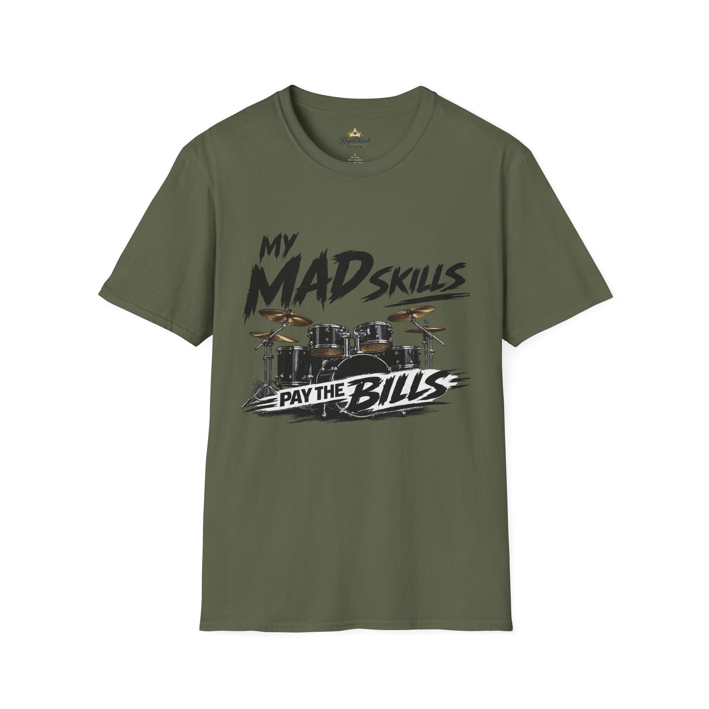 My Mad Skills Drums T-Shirt | Drum Set Graphic, Musician Tee