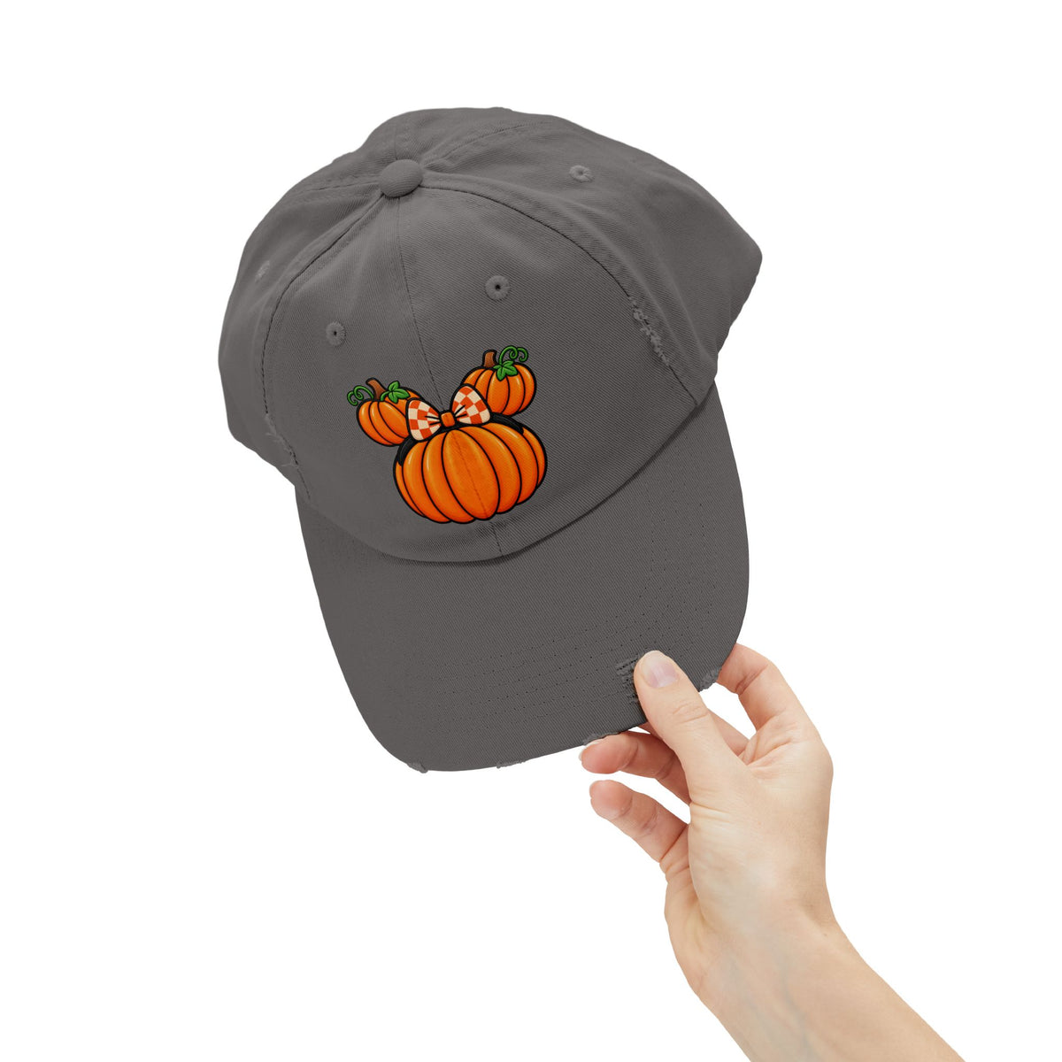 Fall Pumpkin  Ears Cap | Distressed Baseball Hat, Halloween Fall